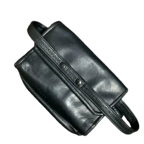 Vintage Leather Clutch Soft Supple Rain Guarded Black - Picture 13 of 15